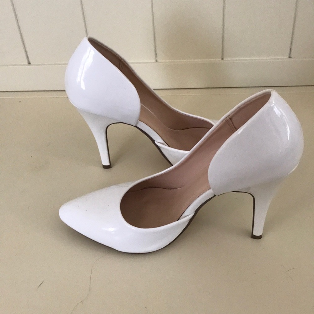Patent White Pumps